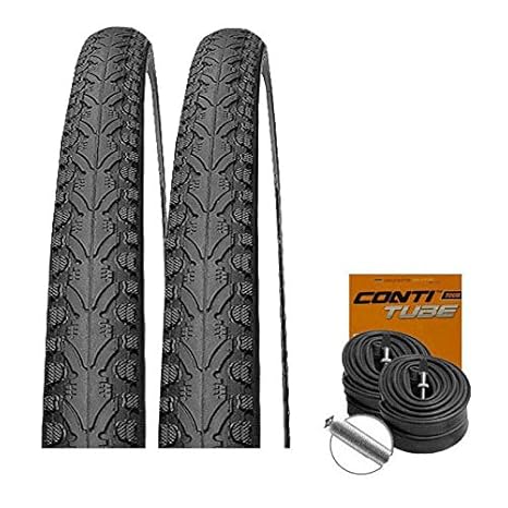 SET: 2 x Kenda K935 K-Shield schwarz PANNENSCHUTZ Fahrradreifen 40-622 + CONTI SCHLÄUCHE Autoventil