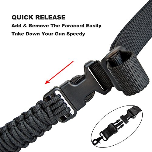 Hongmei Outdoors 550 Paracord 2 Point Rifle Sling Adjustable Strap with
