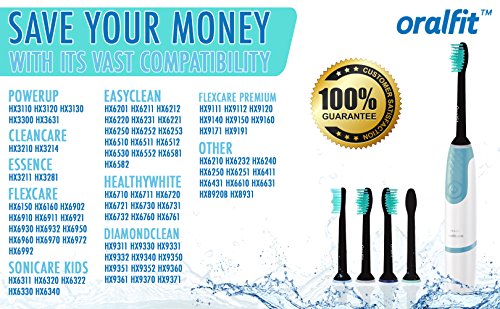 Generic Replacement Toothbrush Heads Philips Sonicare HX6014 HX6013 ProResults Black 12 pcs Fit DiamondClean HealthyWhite EasyClean FlexCare Soft Bristles Gum Plaque Control
