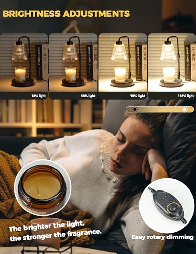 GODONLIF Candle Warmer Lamp with Timer, Birthday Gifts for Women Home Decor | 24h Cycle Timer Dimmable Wax Melt Warmer with 2 Bulbs, Fall Decor for Home Living Room Halloween Decorations Gifts for Mom