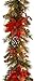 National Tree Company Pre-Lit Artificial Christmas Garland, Green, Evergreen, White Lights, Decorated With Plaid Bows, Berry Clusters, Pine Cones, Plug In, Christmas Collection, 9 Feet