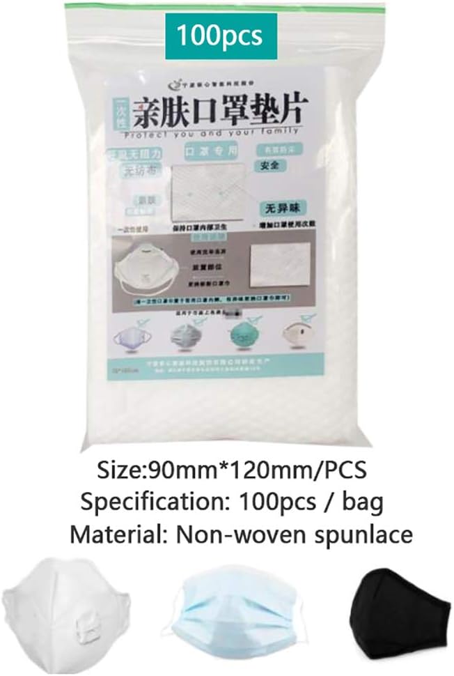 Ewer 100 Pcs Disposable Mask Filter Gasket, Anti-dust Mask Replacement Filter, Non-woven Mask Pads, Mask Gasket for Various Mouth Mask (Only Mask Pads)