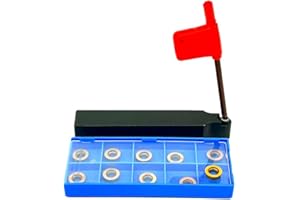 FELEOLIBE 10pcs RPMT10T3MO R5 Indexable Carbide Turning Inserts CNC Blade Milling Cutter with 5/8"/16mmSRDPN1616H10 Indexable Carbide Milling Turning Tool Holder Metal Lathe Cutting Tools