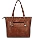 ZMSnow Vegan Leather Tote Designer Handbags for Women Girls (Brown)