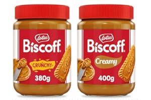 LJJ Biscoff Cookie Butter Spread, Crunchy & Creamy 14 Oz Bundle (Pack of 2)