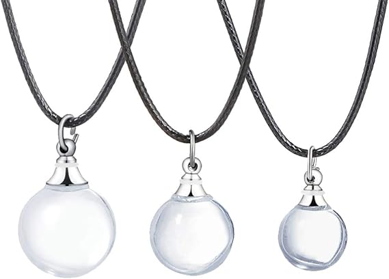 Amazon Hooami 透明 ガラス ラウンド レディース 香水 ネックレス メモリアル アロマペンダント 香水瓶 1セット 3個入り ネックレス 通販