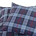 Vaulia Lightweight Microfiber Duvet Cover Set, Plaid Printed Pattern Design, Blue - Queen