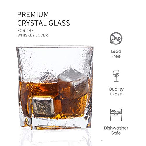 Amisglass Whisky Gläser 4er Set, Bleifrei Kristallgläser als Wassergläser & Longdrinkgläser, Gin Gläser Set 295ml, Rum Gläser Hochwertig & Einzigartig – Bild 3