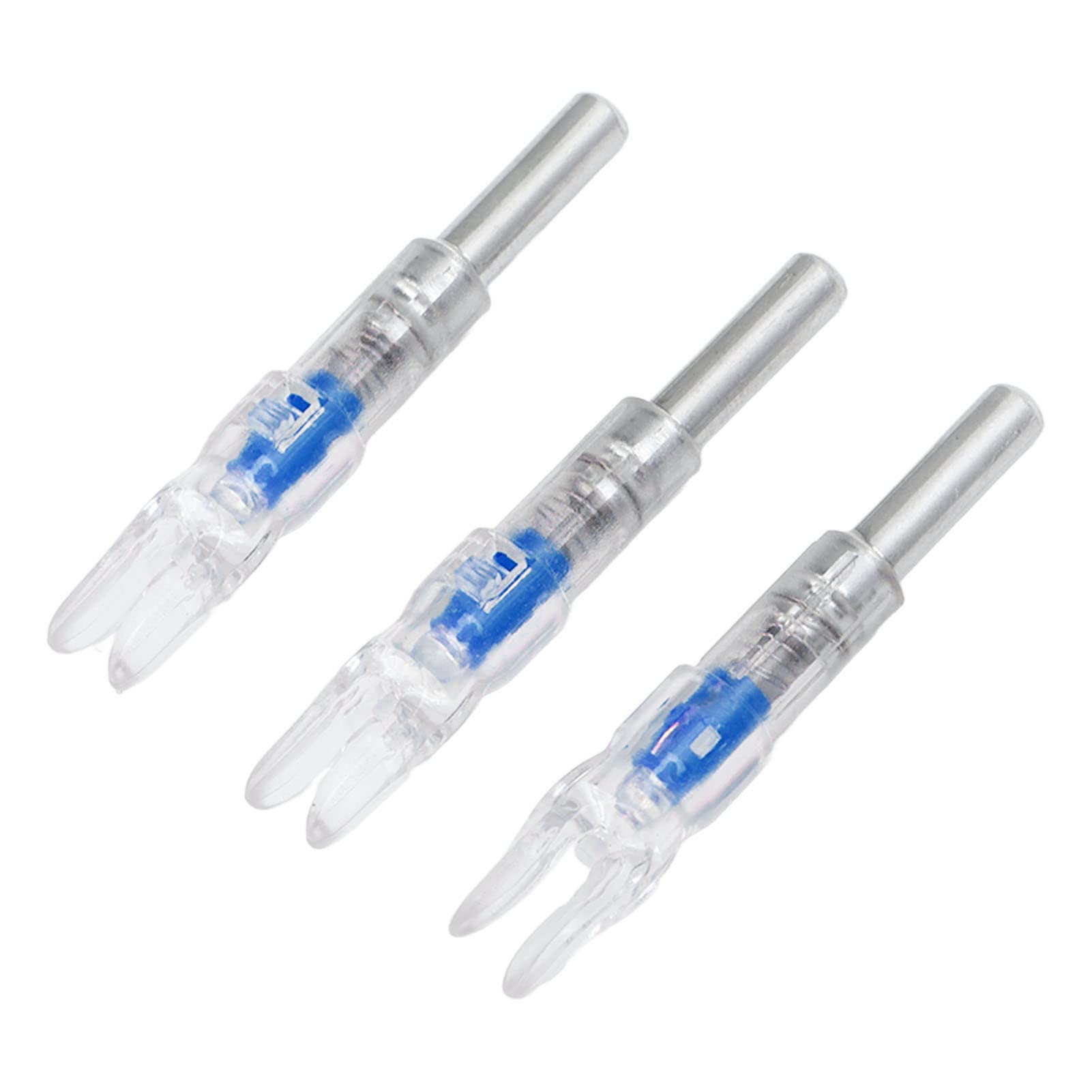 SOGT Archery Lighted Nocks, 6.2mm Inner Diameter Archery Insert Lighted Nock Automatic 3PCS for Outdoor (Blue)