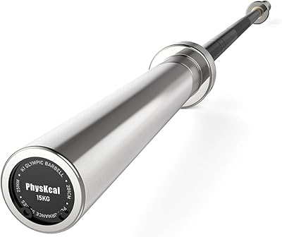 PhysKcal Olympia Langhantelstange 50mm | 20kg, 220cm | Weightlifting und Powerlifting Langhantel Profi Allrounder Langhantel
