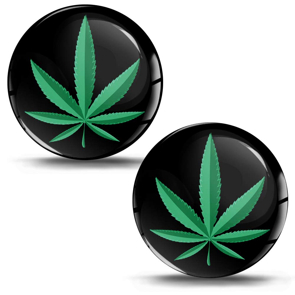 SkinoEu® 2 x 3D Gel Silicone Stickers Decals Marijuana Leaf Cannabis Weed Logo Emblem Badge Car Auto Moto Motorcycle Windows Door PC Tablet Laptop Accessories Tuning Gift JDM KS 6