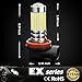 JDM ASTAR Bright White 144-EX Chipsets H16 LED Fog Light Bulbs with Projector