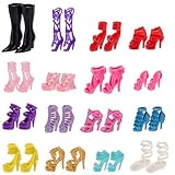 60 Pairs Barbie Doll Shoes Different High Heel Shoes Boots Accessories for Girl's Birthday Gift Xmas Gift