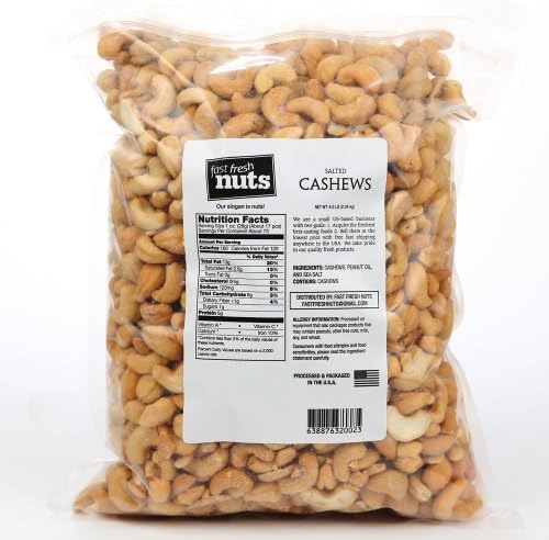Fast Fresh Nuts û Whole Salted Cashews in a Handy Bulk-Bag û 4.5 lbs