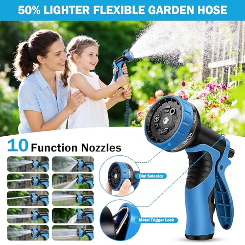 Tubo Estensibile da Giardino - Migliorato Ttubo Acqua Giardino Resistente, Canna dell'acqua con Pistola da Giardino, Non-perde Gomma per Innaffiare,30 Metri Tubo Irrigazione, Tubo Flessibile Giardino
