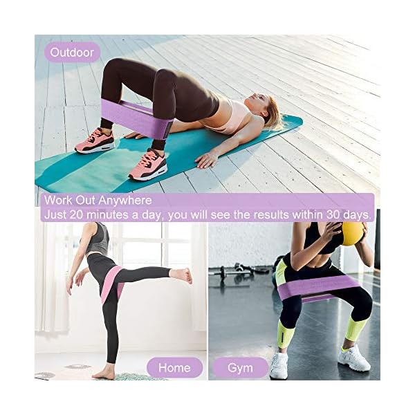 Znines Resistance Bands, Non-Slip Exercise Bands for Legs and Glutes, 3 Resistance Levels Workout Bands Booty Bands for…