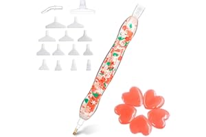 PRAISE V DO Christmas Diamond Painting Pen, Diamond Art Pen, Diamond Painting Drill Pen Stylus, Resin Diamond Painting Art Gem Rhinestone Picker Tool Pen Kit Accessories Nail Art Embroidery with Glue Clays Tips