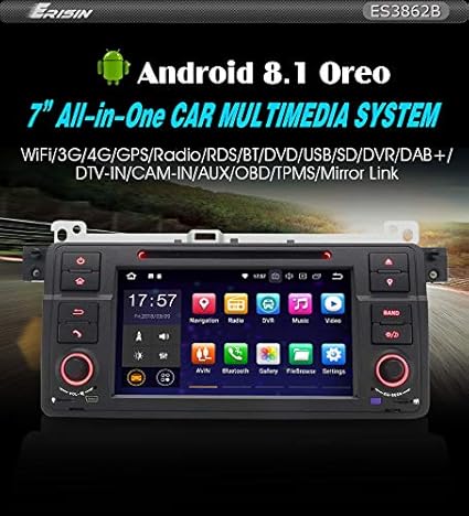 Autoradio Erisin ES3862B 7' Android 8.1 GPS OBDII für BMW E46 M3 Rover75 MG ZT