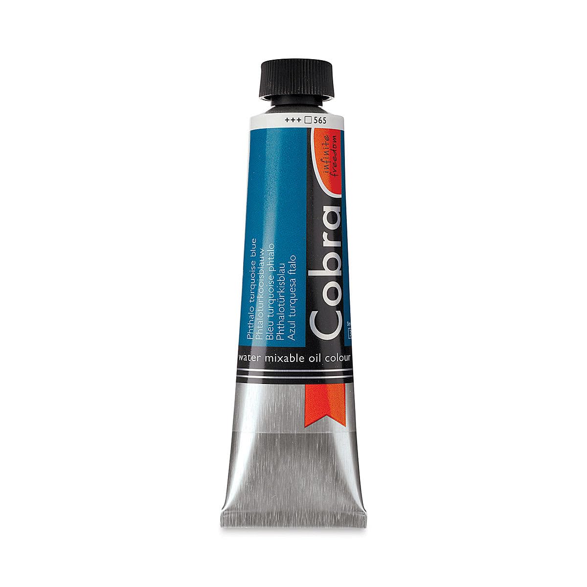 Cobra Artist Water-Mixable Oil Colour - Phthalo Turquoise Blue 565-40 ml Tube - Solvent-Free - Professional High - High Pigmentation - Excellent Lightfastness