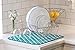 S&T INC. Dish Drying Mat for Kitchen, Absorbent, Reversible Microfiber Dish Mat, 16 Inch x 18 Inch, Teal Trellis
