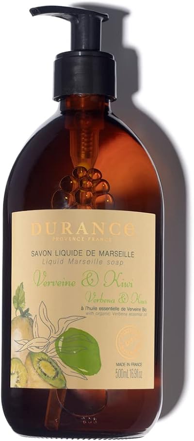 Durance Verbena Kiwi Marseille Liquid Soap 500ml Hand Body Wash Olive Oil Vegan