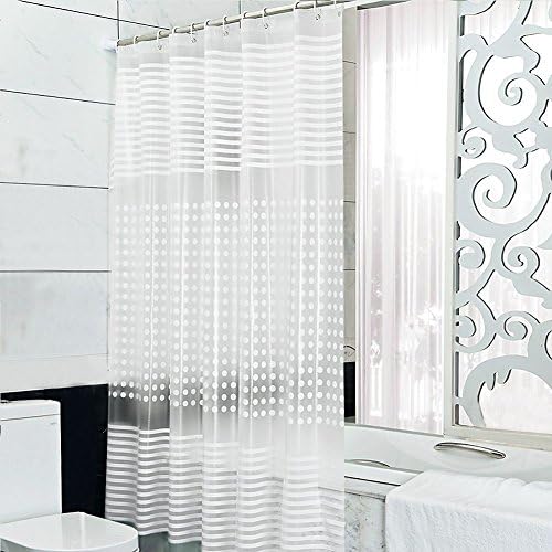 Ehomely Shower Curtain Liner Mildew Resistant with Hooks Semi Clear PEVA for Bathroom 72" x 78"(H)