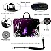 Meffort Inc 17 17.3 inch Neoprene Laptop Sleeve Bag Carrying Case with Hidden Handle and Adjustable Shoulder Strap - Dark Purple Butterfly Design