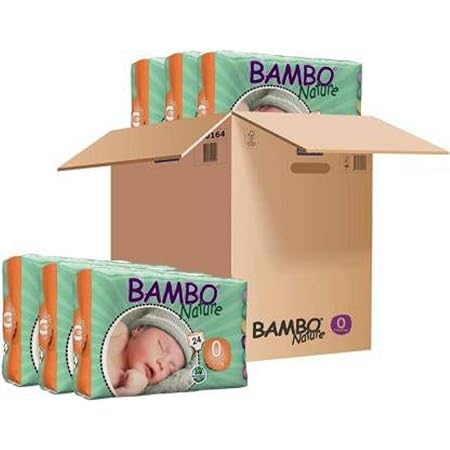 Bambo Nature Premium Baby Diapers - XXS Size, Monthly Pack 144 Count, for Premature Baby