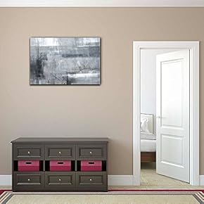 Canvas Wall Art - Abstract Grunge Grey Color Composition - Gallery Wrap Modern Home Art | Ready to Hang - 12x18 inches