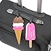 Mziart Funny Luggage Tags for Women Men Travel Baggage Tags Suitcase Bag Labels, Set of 5 (Icecream, Drinks, Popsicle)