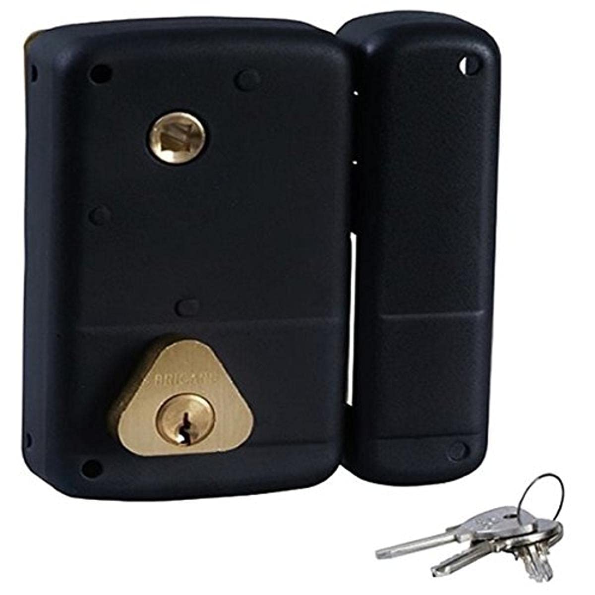 Bricard 1854 Vertical wall Lock with 2 inputs Cylinder 5 pins Straight, Black
