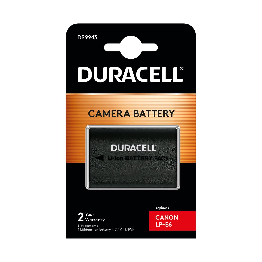 Duracell DR9943 Analog Canon LP-E6 Battery for EOS 60D 70D 7D 5D Mark 2 Mark 3 7.4V 1600 mAh