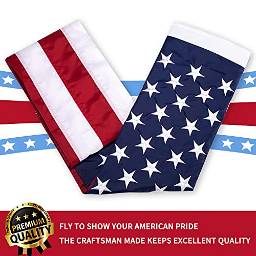 XIFAN Premium American Flag 5x8 Outdoor, Heavy Duty 420D Nylon Large US Flag, Strongest Longest