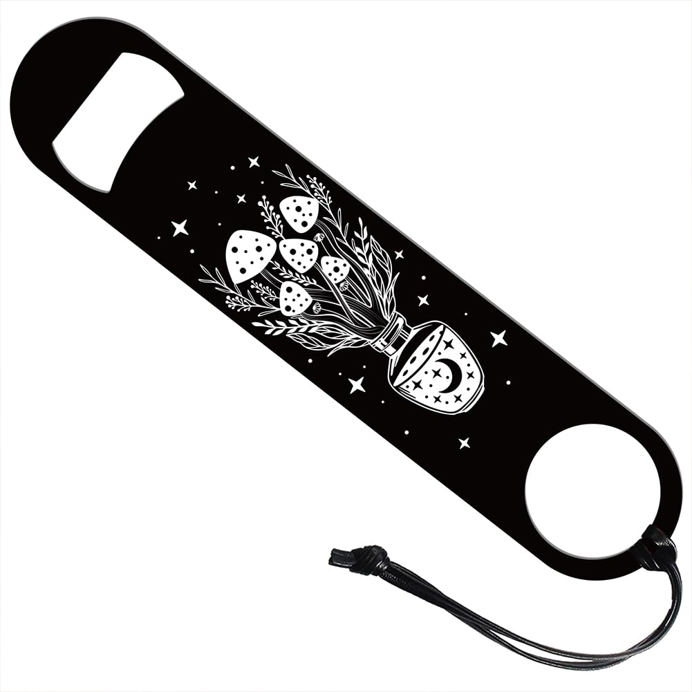 GLOBLELAND Bottle Opener Mushroom Bottle Theme Beer Bottle Opener Stainless Steel Bar Bottle Opener Bar Key for Bartender Flat Bottle Opener for Home Bar Restaurant Pub