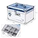 AZDENT Combination Lock Box for Medication Compartments Medicine Storage Box First Aid Box Blue