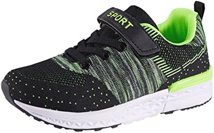 DESERT RAM Kids Fashion Sneakers Lightweight Breathable Walking Shoes Comfort Casual Sport Shoes for Boys Girls Green 32