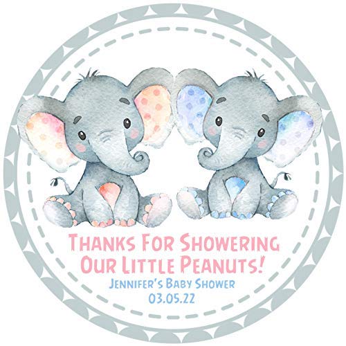 Amazon Com Twin Girls Elephant Baby Shower Favor Stickers Twins