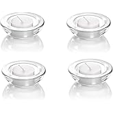 4 Pack,Clear Tealight Candle Holders, 3" Round Chunky Glass Candle Holder