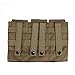 Outry M4 M16 AR-15 Type Magazine Pouch Mag Holder - Triple/Double/Single Airsoft MOLLE Mag Pouch - Velcro Closed Flap Version - Triple - Tan/Coyote Brown