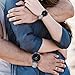 Menton Ezil Classic His and Hers Couples Matching Watch Leather Band Quartz Wrist Watches for Women and Men - Set of 2
