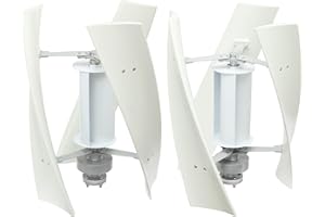 DRRSBRP 24V Vertical Wind Turbine Generator, 100W Wind Power Turbine Windmill, DN20 Flange Wind Energy Converter with Wind-|Assisted wheel & 4-Nylon Fiber Blades for Home Small Business Boats Cabins