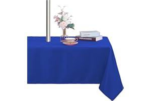 Fitable Table Cover Outdoor and Indoor Tablecloth - Washable Waterproof Wrinkle Free Table Cloth with Zipper and Umbrella Hole for Spring/Summer/Party/Picnic/BBQS/Patio Blue 60x84 inch
