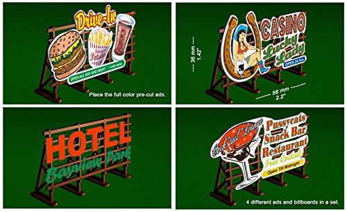 Bachmann Industries Laser Cut Outdoor Billboard Kit (4 Pack)