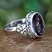 NOVICA Oval Amethyst .925 Sterling Silver Handcrafted Floral Ring, Frangipani Allure'