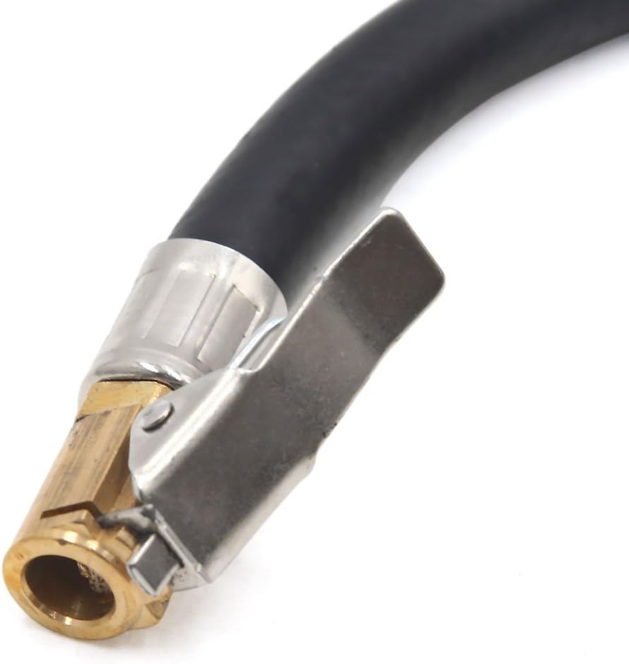 Sourcingmap 13mm Thread Dia Car Tire Inflator Hose W/ 90 Degree Valve Extension, Silver Tone,gold Tone,black, 17 x 15 x 1.5 cm - Image 3