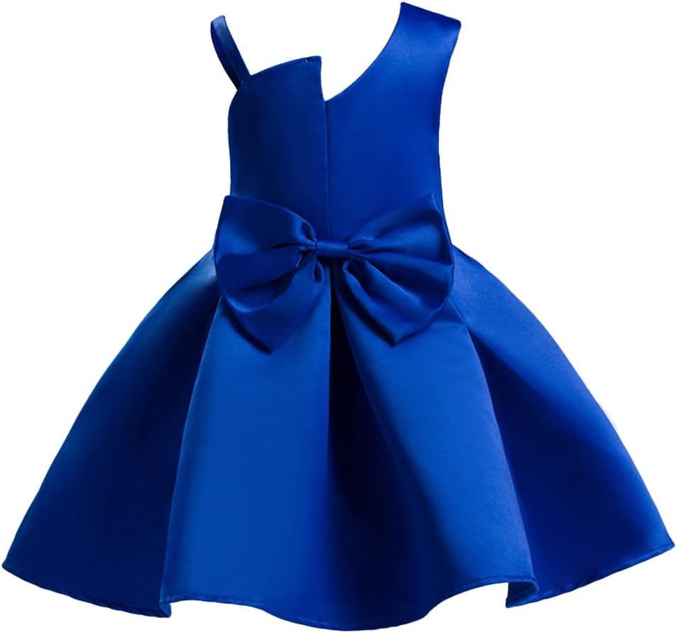 Lukcyaution Toddler Kids Pageant Party Dress Sleeveless Girls Wedding Princess Dresses with Bowknot