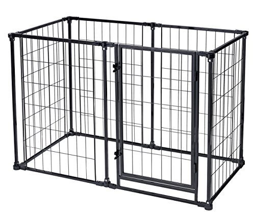 6 Panels Homey Pet 3 in 1 Playard/Wall-mount Gate/Barrier-Light-for Baby and Pet, Indoor and Outdoor, Medium, L25" x H34" x 6 Panels, Additional Panel available