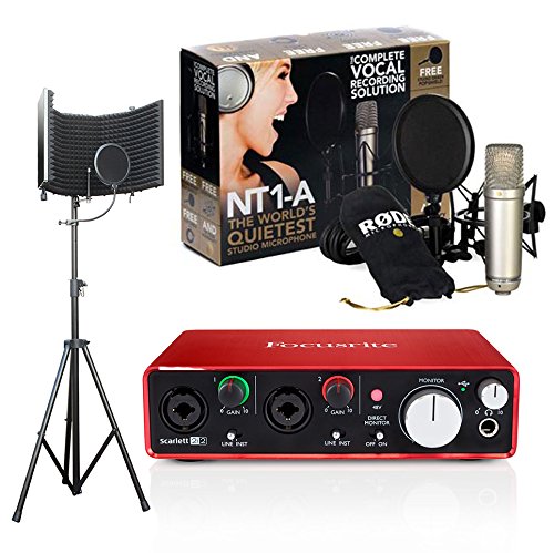 RODE NT1-A Studio USB Interface Kit - Scarlett 2i2 + VoxGuard + Tripod Mic Stand