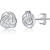 SLUYNZ Solid 925 Sterling Silver Love Knot Earrings Stud for Women Teens Minimalist Stud Earrings Post