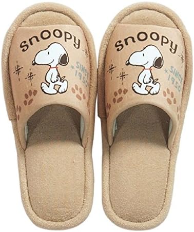 Senko Peanuts Snoopy Slipper House Shoes Size About 7.5 Symbol Beige